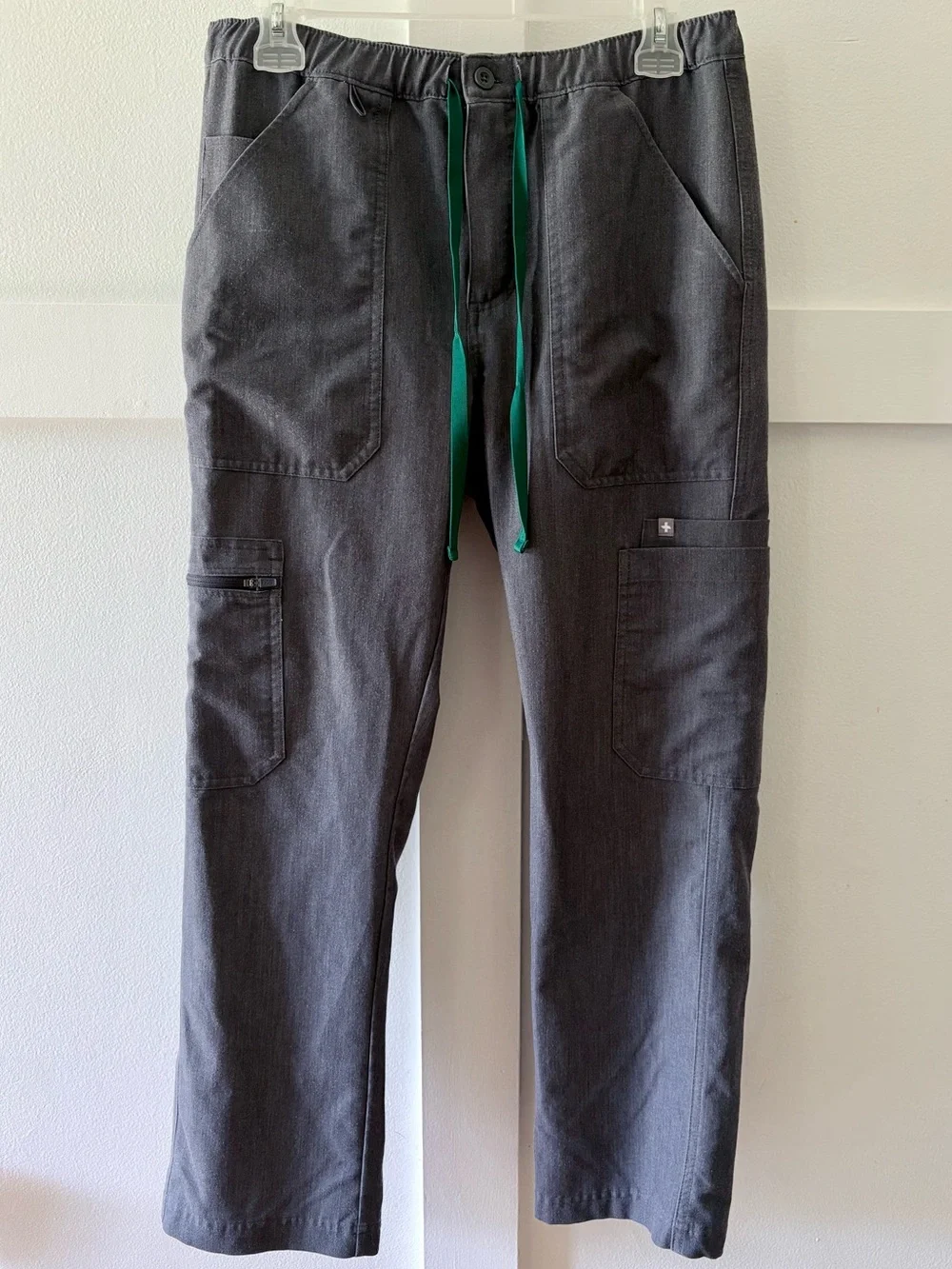 Figs Technical Collection Grey Cargo Style Straight Leg Scrub Pants